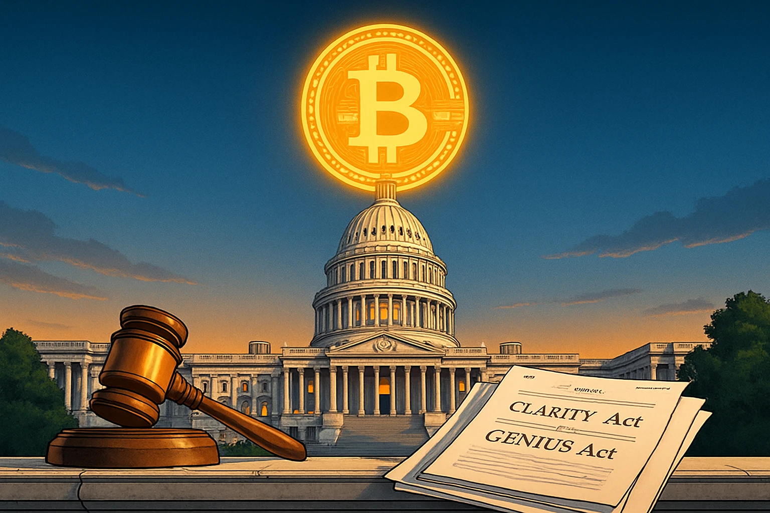 jalon! Les États-Unis adoptent trois projets de loi sur les crypto-monnaies: la monnaie stable GENIUS, la réglementation Clarity et la loi anti-CBDC envoyées à Trump pour signature