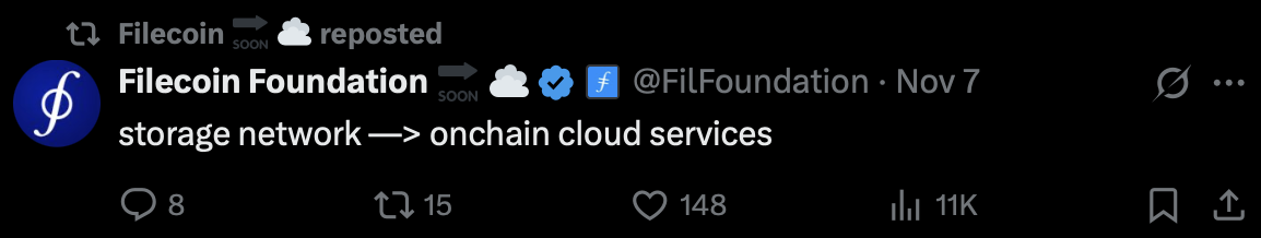 ファイルコイン (FIL) は今週 100% 急騰しました! オンチェーン ストレージが「オンチェーン クラウド サービス」に進化したと発表